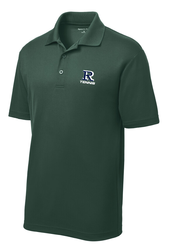 Reedy Tennis - Mens Embroidered Polo, Garment Color: Dark Forest Green