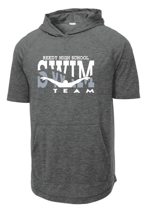 Reedy Swim and Dive - Swim - Short Sleeve Hoodie, Color: Dark Grey Heather