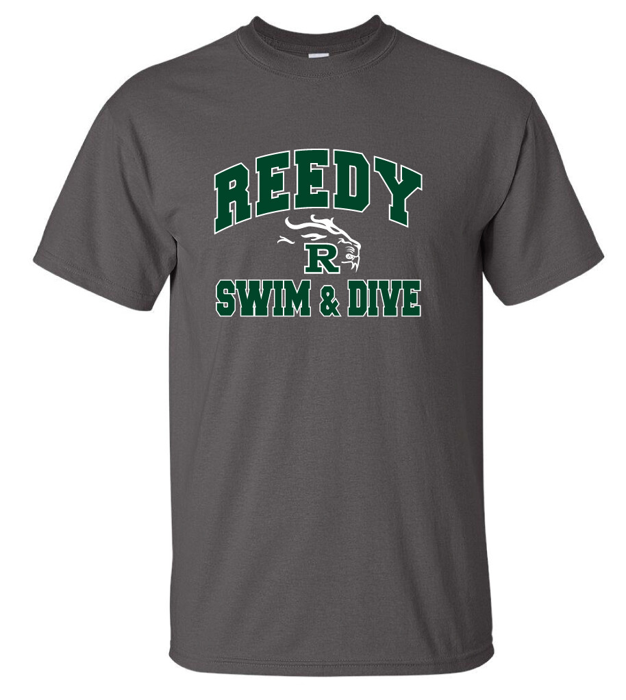 Reedy Swim and Dive - Simple Block - Short Sleeve, Color: Charcoal