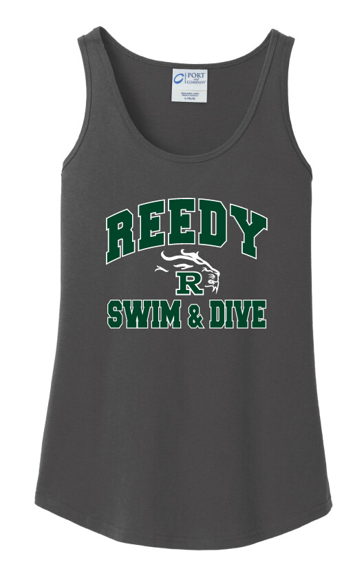 Reedy Swim and Dive - Simple Block - Cotton Tank, Color: Charcoal