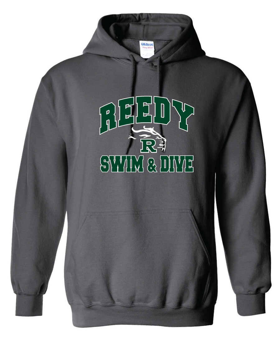 Reedy Swim and Dive - Simple Block - Hoodie, Color: Charcoal