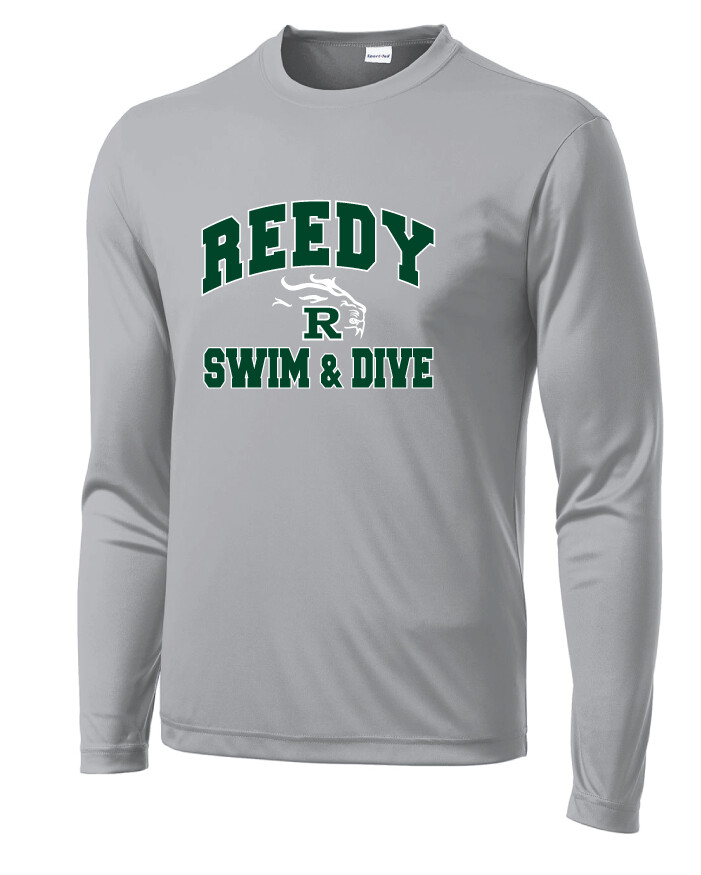 Reedy Swim and Dive - Simple Block - Dri-Fit Long Sleeve, Color: Silver