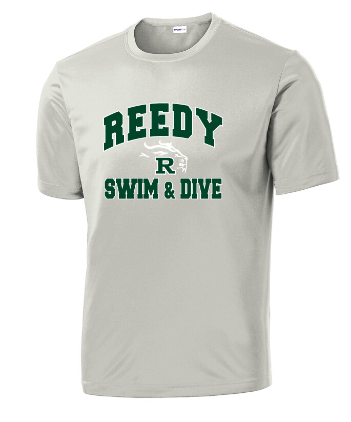 Reedy Swim and Dive - Simple Block - Dri-Fit Short Sleeve, Color: Silver