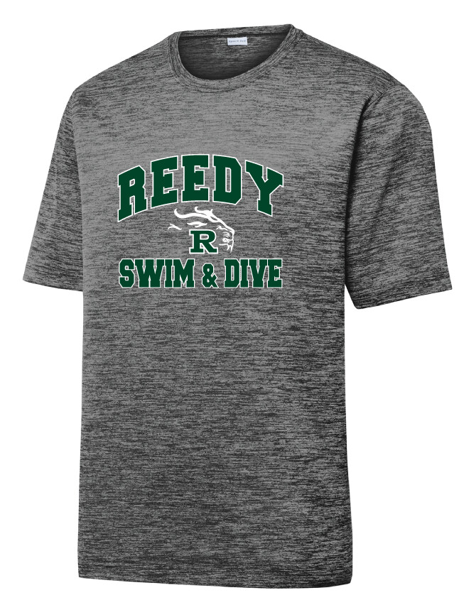 Reedy Swim and Dive - Simple Block - Electric Dri-Fit Short Sleeve, Color: Grey Black