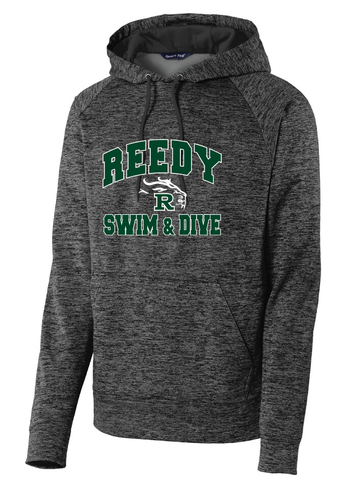 Reedy Swim and Dive - Simple Block - Electric Dri-Fit Hoodie, Color: Grey Black