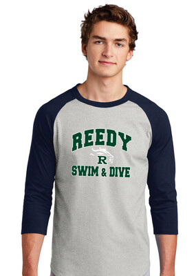 Reedy Swim and Dive - Simple Block - Raglan Baseball