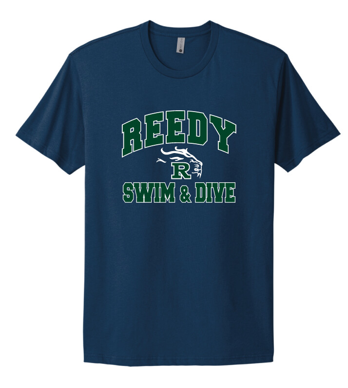 Reedy Swim and Dive - Simple Block - Next Level Short Sleeve, Color: Cool Blue