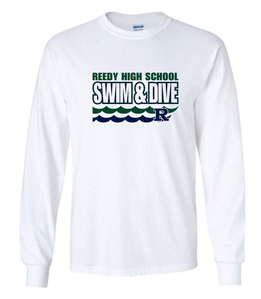 Reedy Swim and Dive - Waves - Long Sleeve, Color: White