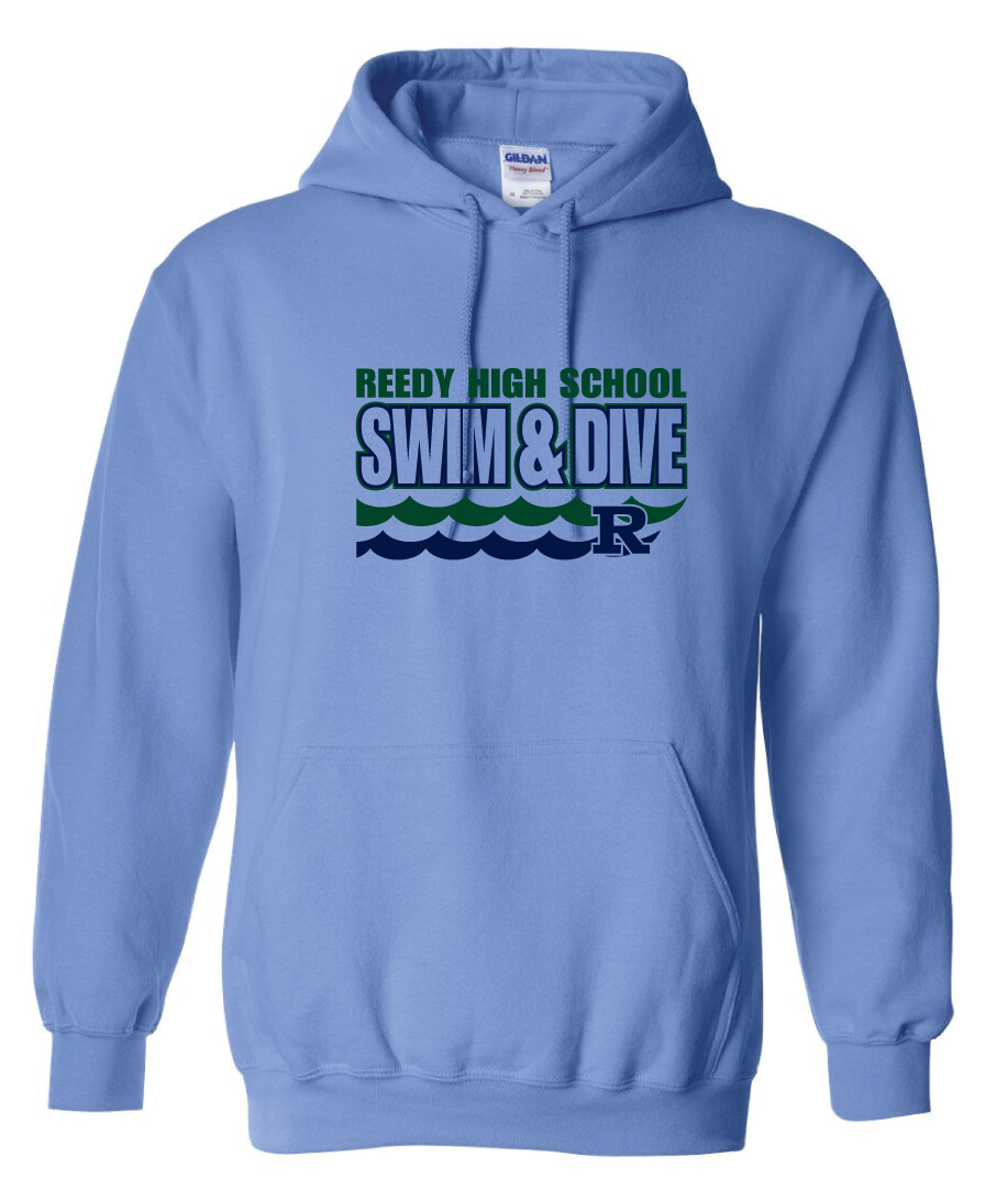 Reedy Swim and Dive - Waves - Hoodie, Color: Carolina Blue