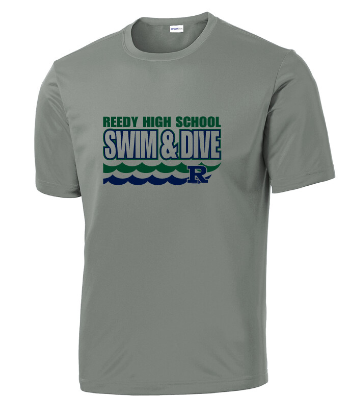 Reedy Swim and Dive - Waves - Dri-Fit Short Sleeve, Color: Grey Concrete