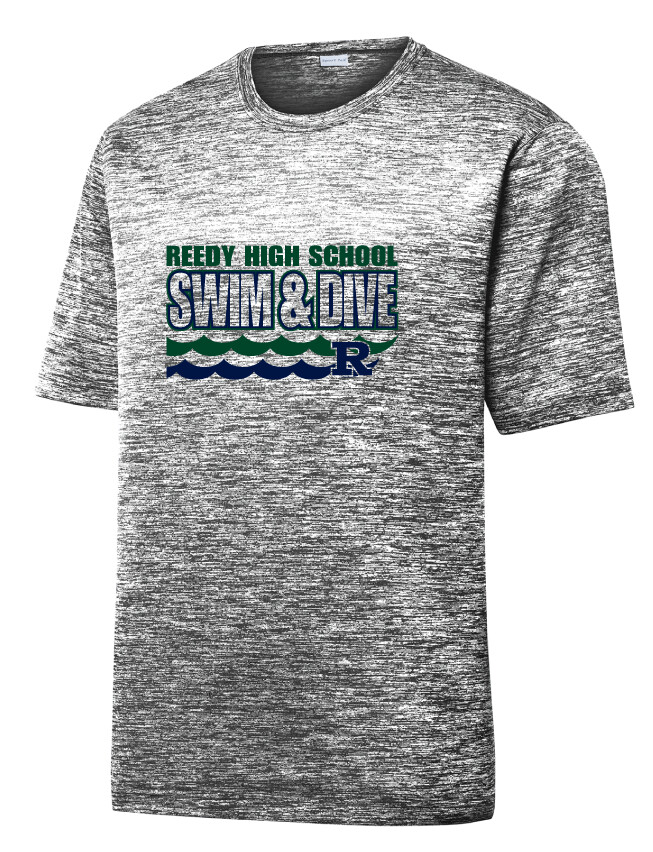 Reedy Swim and Dive - Waves - Electric Dri-Fit Short Sleeve, Color: White Black