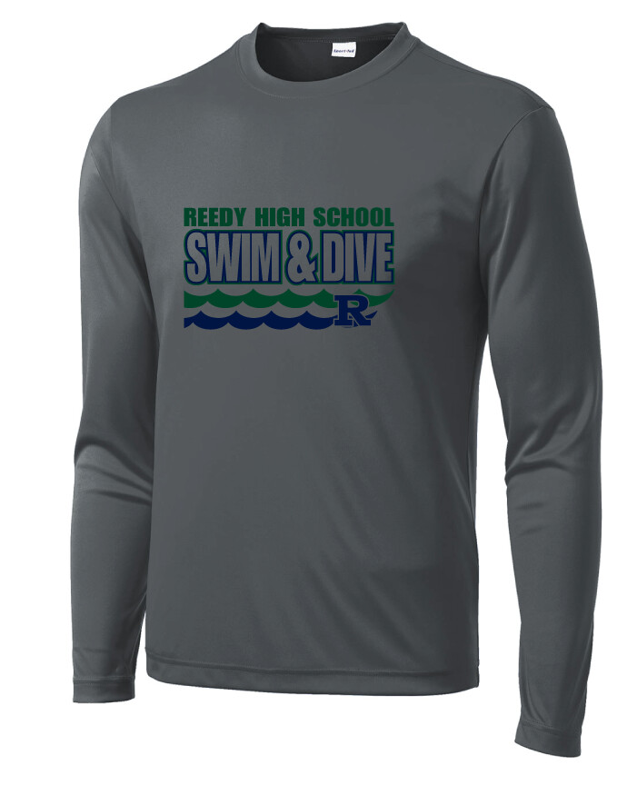 Reedy Swim and Dive - Waves - Dri-Fit Long Sleeve, Color: Iron Grey