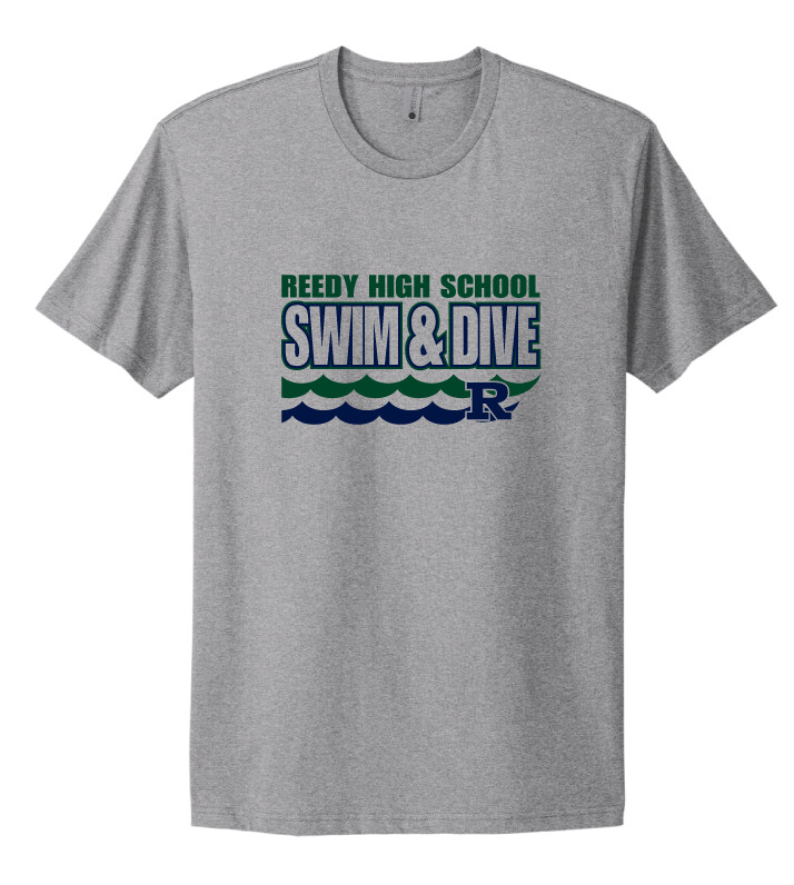 Reedy Swim and Dive - Waves - Next Level Short Sleeve, Color: Heather Grey