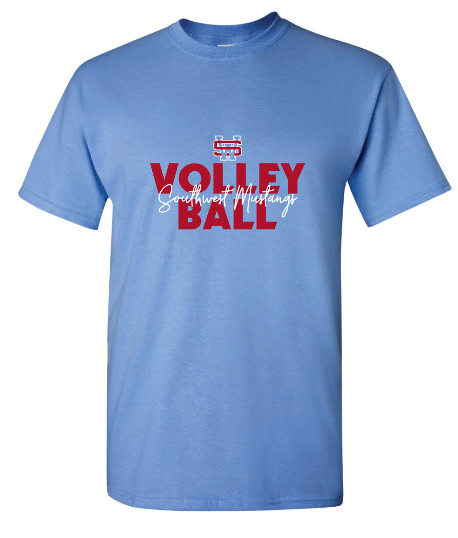 USW Volleyball - Block Script - Short Sleeve, Color: Columbia Blue