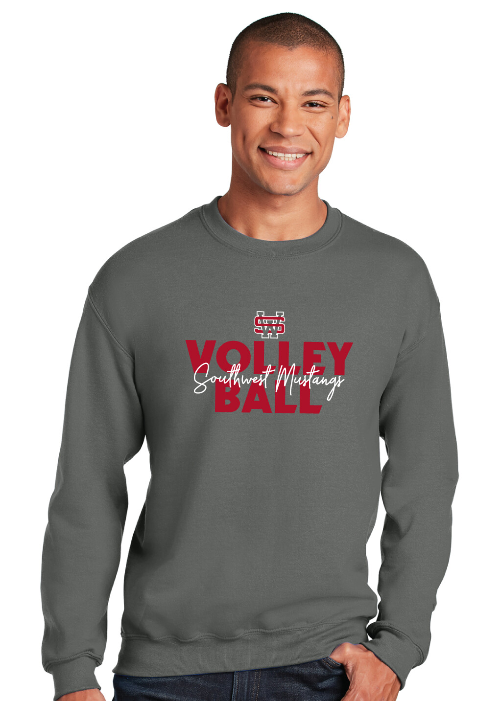 USW Volleyball - Block Script - Crew Sweatshirt