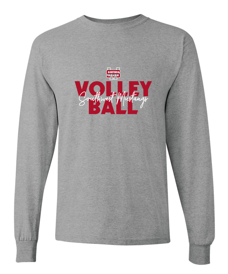 USW Volleyball - Block Script - Long Sleeve, Color: Athletic Heather