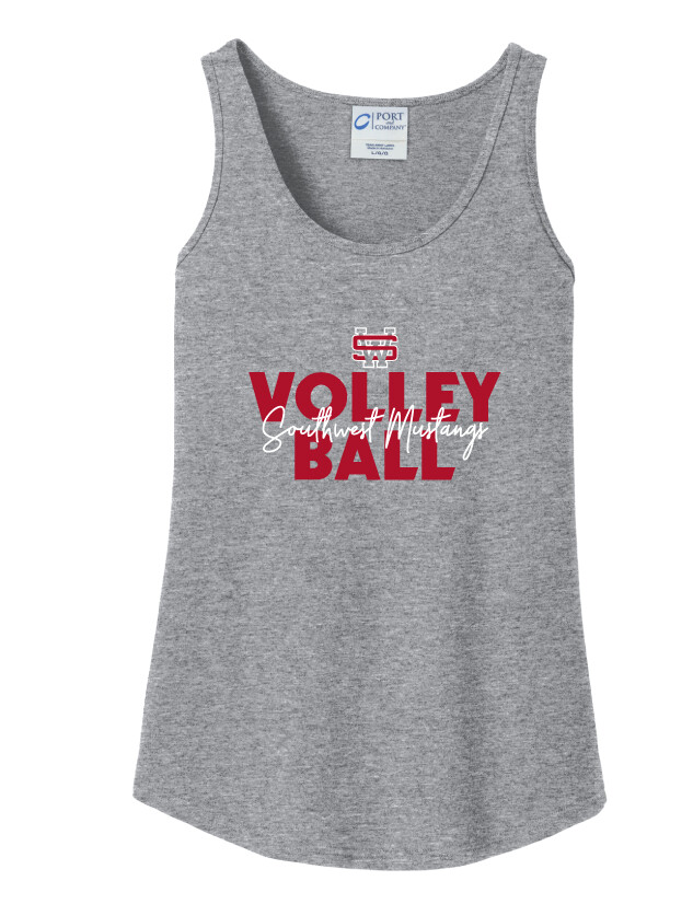 USW Volleyball - Block Script - Cotton Tank, Color: Grey