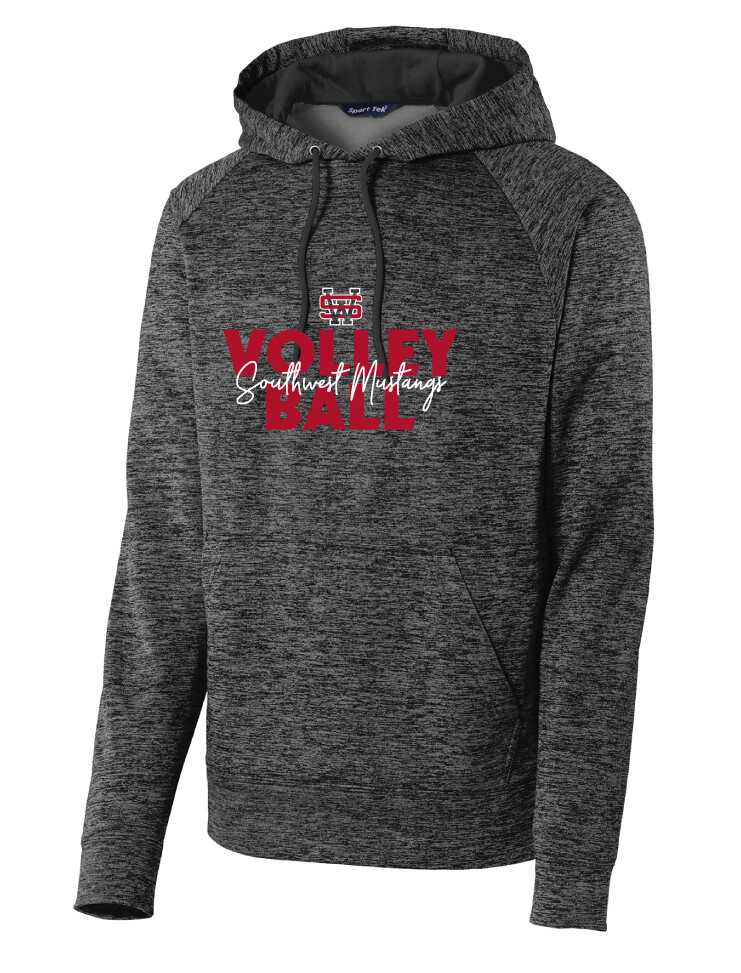 USW Volleyball - Block Script - Electric Dri-Fit Hoodie, Color: Grey Black