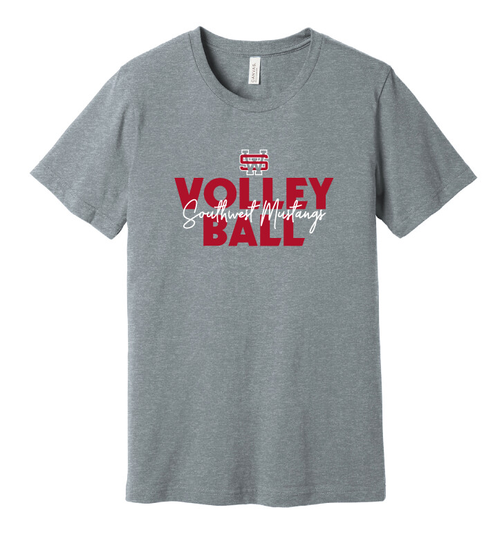 USW Volleyball - Block Script - Bella+Canvas Long Sleeve, Color: Athletic Heather