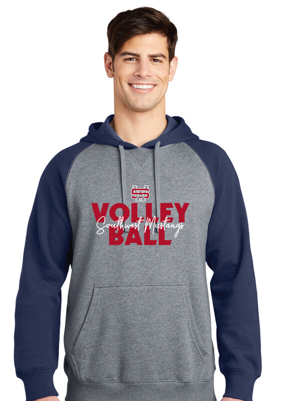 USW Volleyball - Block Script - Raglan Hoodie