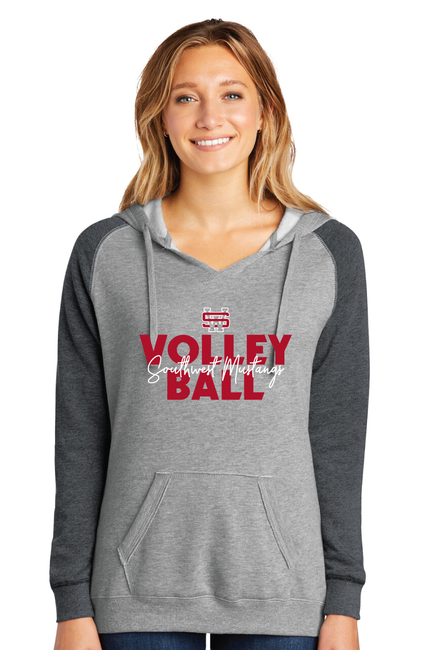 USW Volleyball - Block Script - Lightweight Raglan Hoodie