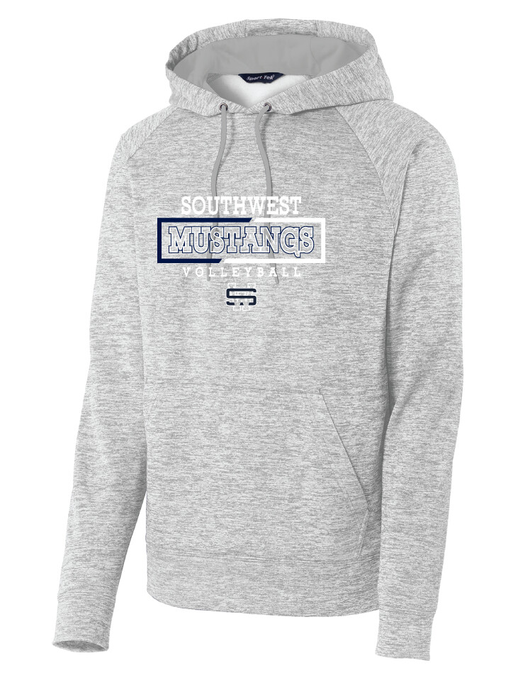 USW Volleyball - 2 Tone Rectangle - Electric Dri-FIt Hoodie, Color: Silver