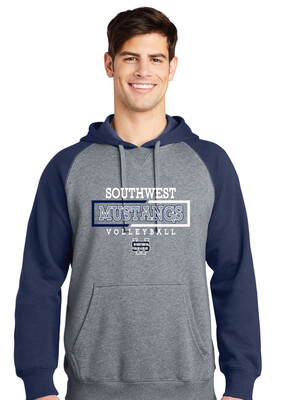 USW Volleyball - 2 Tone Rectangle - Raglan Hoodie