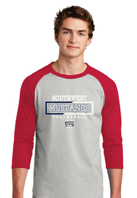 USW Volleyball - 2 Tone Rectangle - Raglan Baseball
