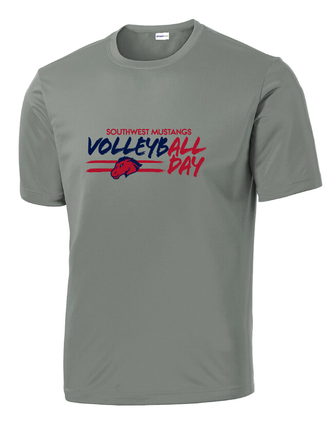 USW Volleyball - All Day - Dri-FIt Short Sleeve, Color: Grey Concrete
