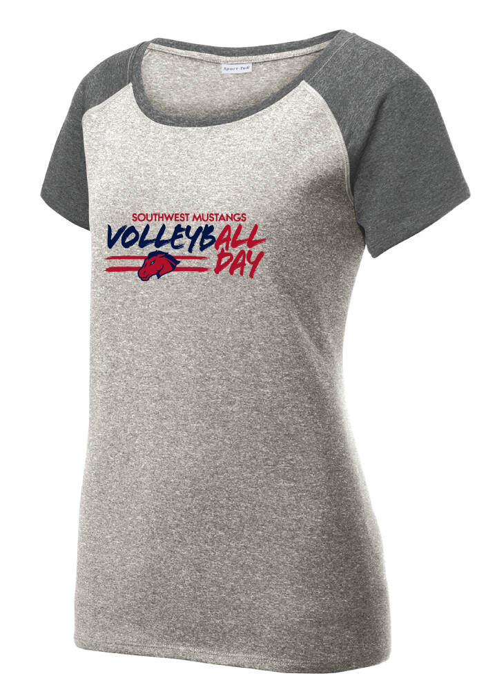 USW Volleyball - All Day - Heather Scoop Neck, Color: Grey / Graphite