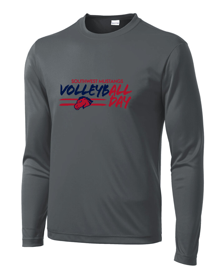 USW Volleyball - All Day - Dri-FIt Long Sleeve, Color: Iron Grey