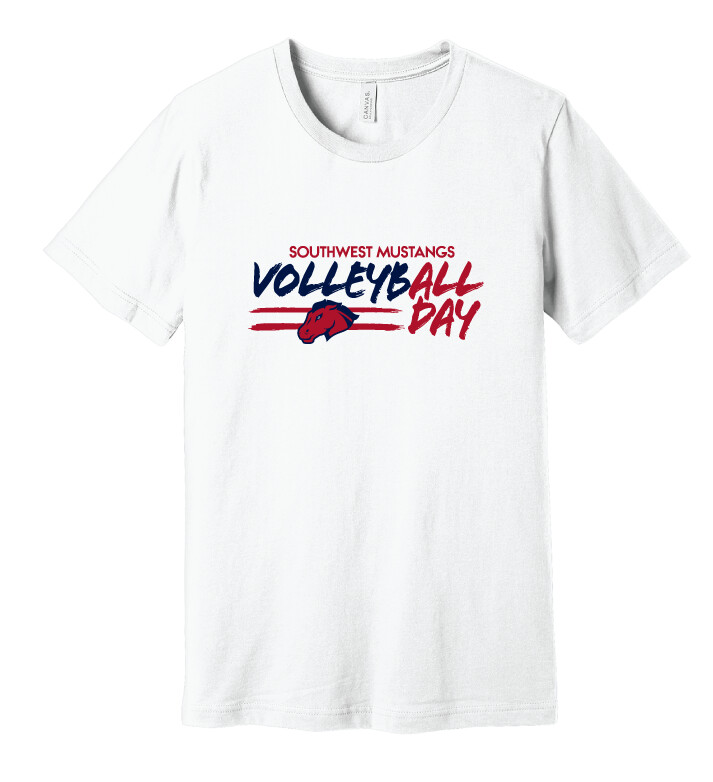 USW Volleyball - All Day - Bella+Canvas Short Sleeve, Color: White