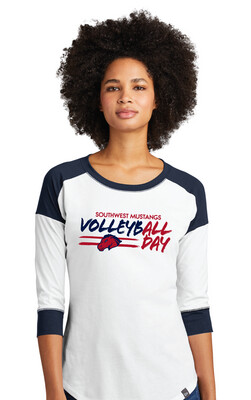 USW Volleyball - All Day - 3/4 Sleeve Baseball Raglan Tee
