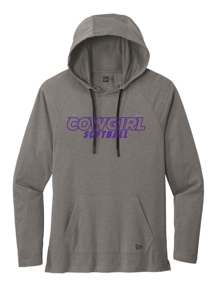 HSU Softball - Cowgirl Outline - TriBlend Hoodie, Color: Shadow Grey