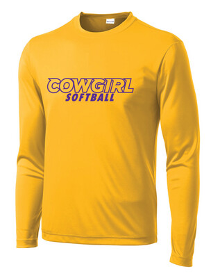 HSU Softball - Cowgirl Outline - Dri-Fit Long Sleeve
