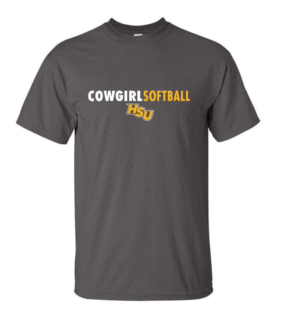 HSU Softball - Clean Lines - Short Sleeve, Color: Charcoal