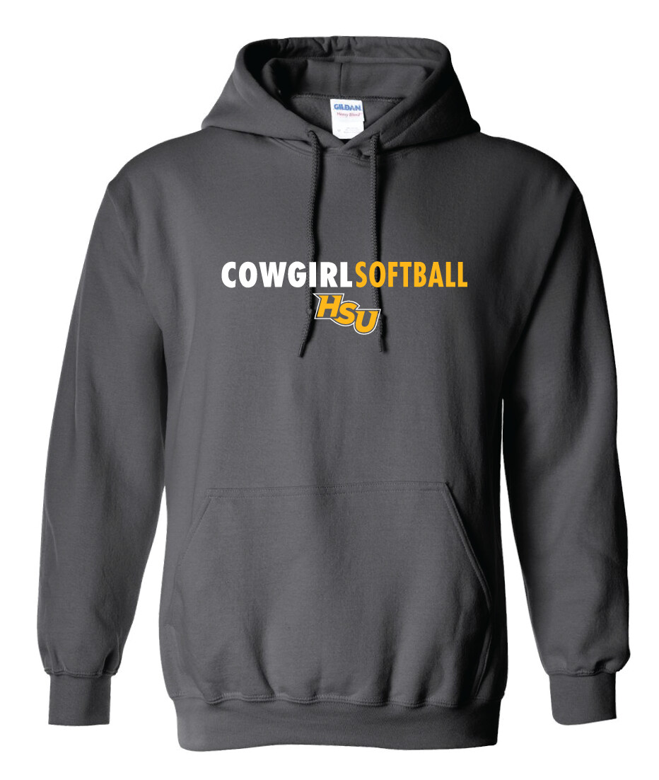 HSU Softball - Clean Lines - Hoodie, Color: Charcoal