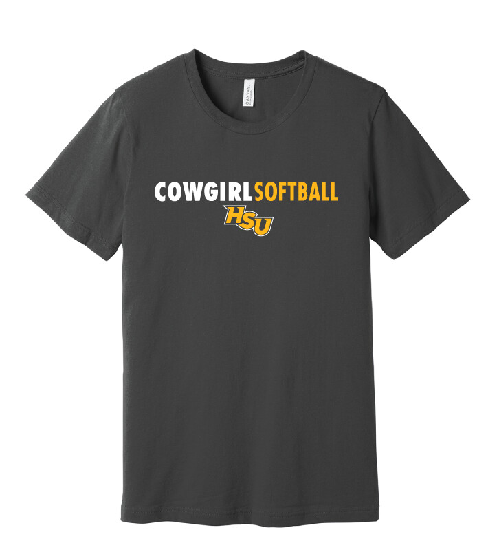 HSU Softball - Clean Lines - Bella+Canvas Short Sleeve, Color: Charcoal