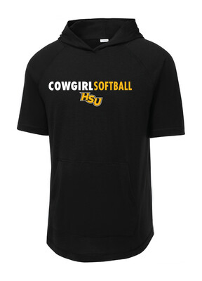 HSU Softball - Clean Lines - TriBlend Short Sleeve Hoodie