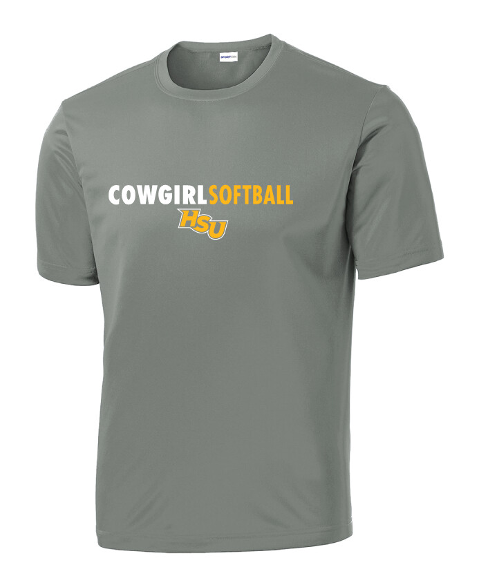 HSU Softball - Clean Lines - Dri-Fit Short Sleeve, Color: Grey Concrete