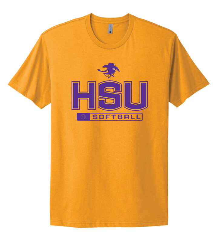 HSU Softball - Big HSU - Next Level Short Sleeve, Color: Gold