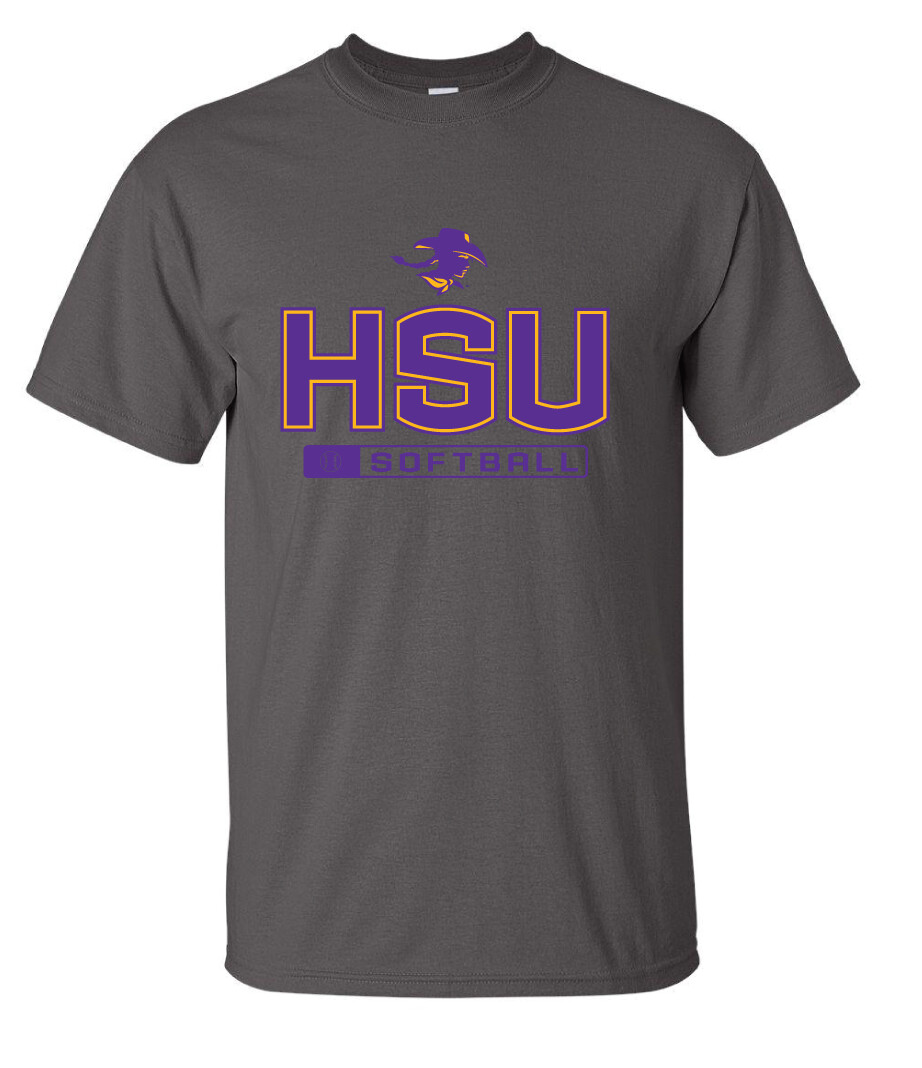 HSU Softball - Big HSU - Short Sleeve, Color: Charcoal
