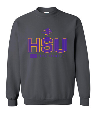 HSU Softball - Big HSU - Crew Sweatshirt