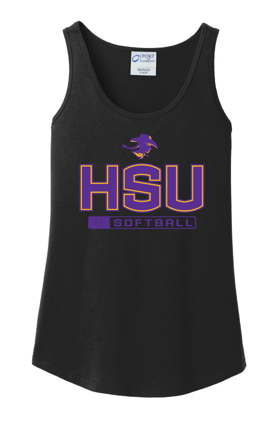 HSU Softball - Big HSU - Cotton Tank, Color: Black