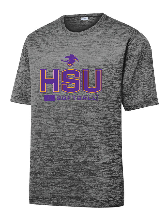 HSU Softball - Big HSU - Electric Dri-Fit Short Sleeve, Color: Grey / Black
