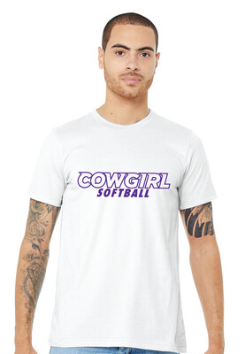 HSU Softball - Cowgirl Outline - Bella+Canvas Short Sleeve