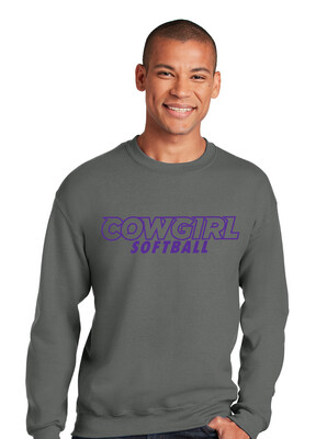 HSU Softball - Cowgirl Outline - Crew Sweatshirt