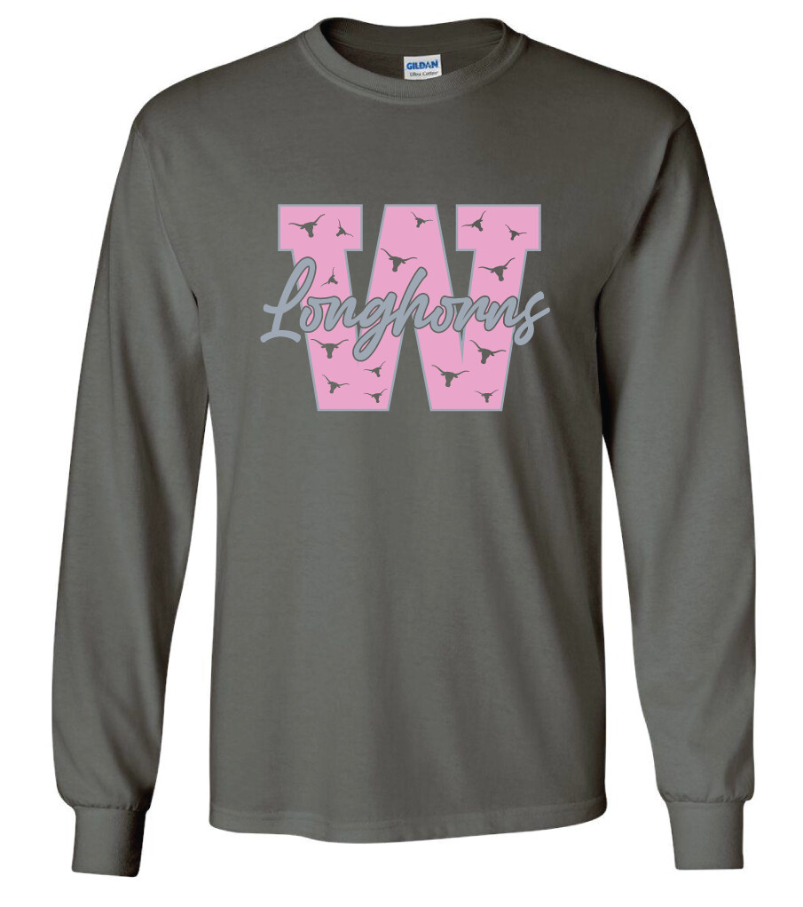 Wilmeth - Block W - Long Sleeve, Garment Color: Charcoal