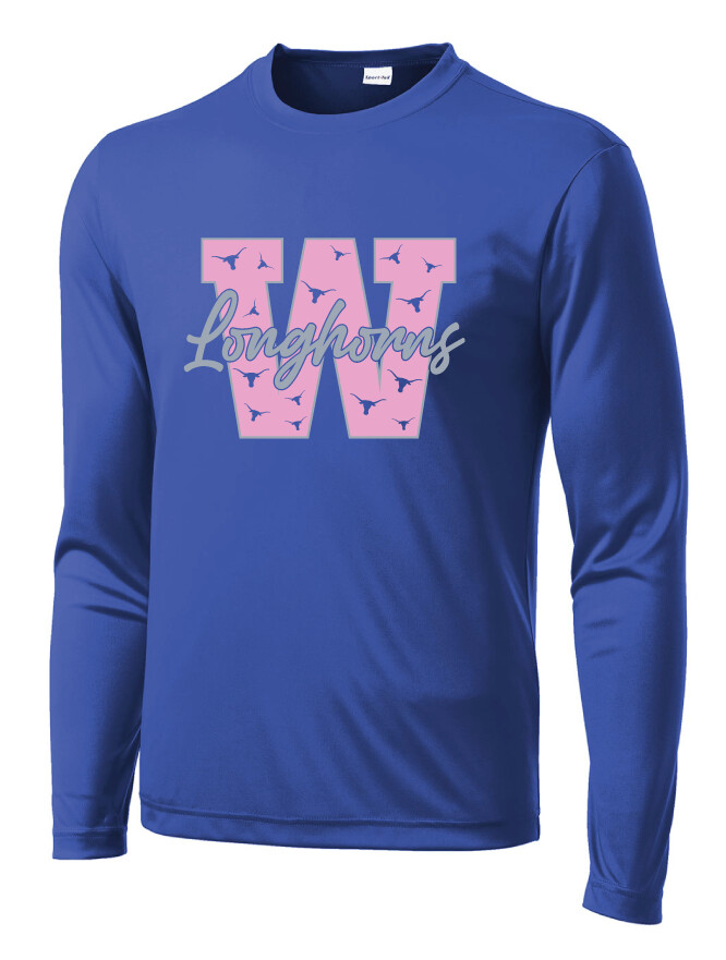 Wilmeth - Block W - Dri-Fit Long Sleeve, Garment Color: Royal
