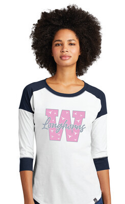 Wilmeth - Block W - 3/4 Sleeve Baseball Raglan Tee